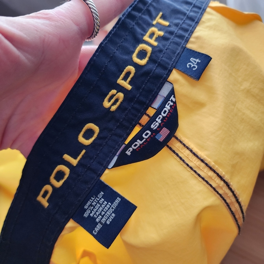 POLO SPORT RALPH LAUREN x VINTAGE 90s board shorts in yellow / blue size 34 - Picture 5 of 9